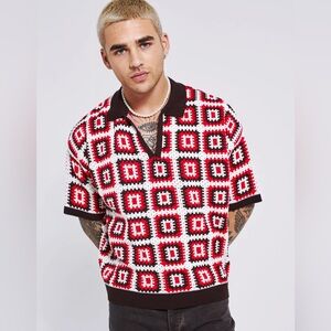 BoohooMAN Revere Crochet Polo
